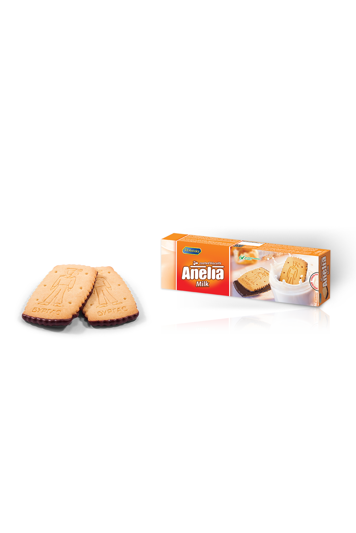 Pobeda - ANELIA Milk Cookies Covered in Cocoa - Best by 10.1.2025