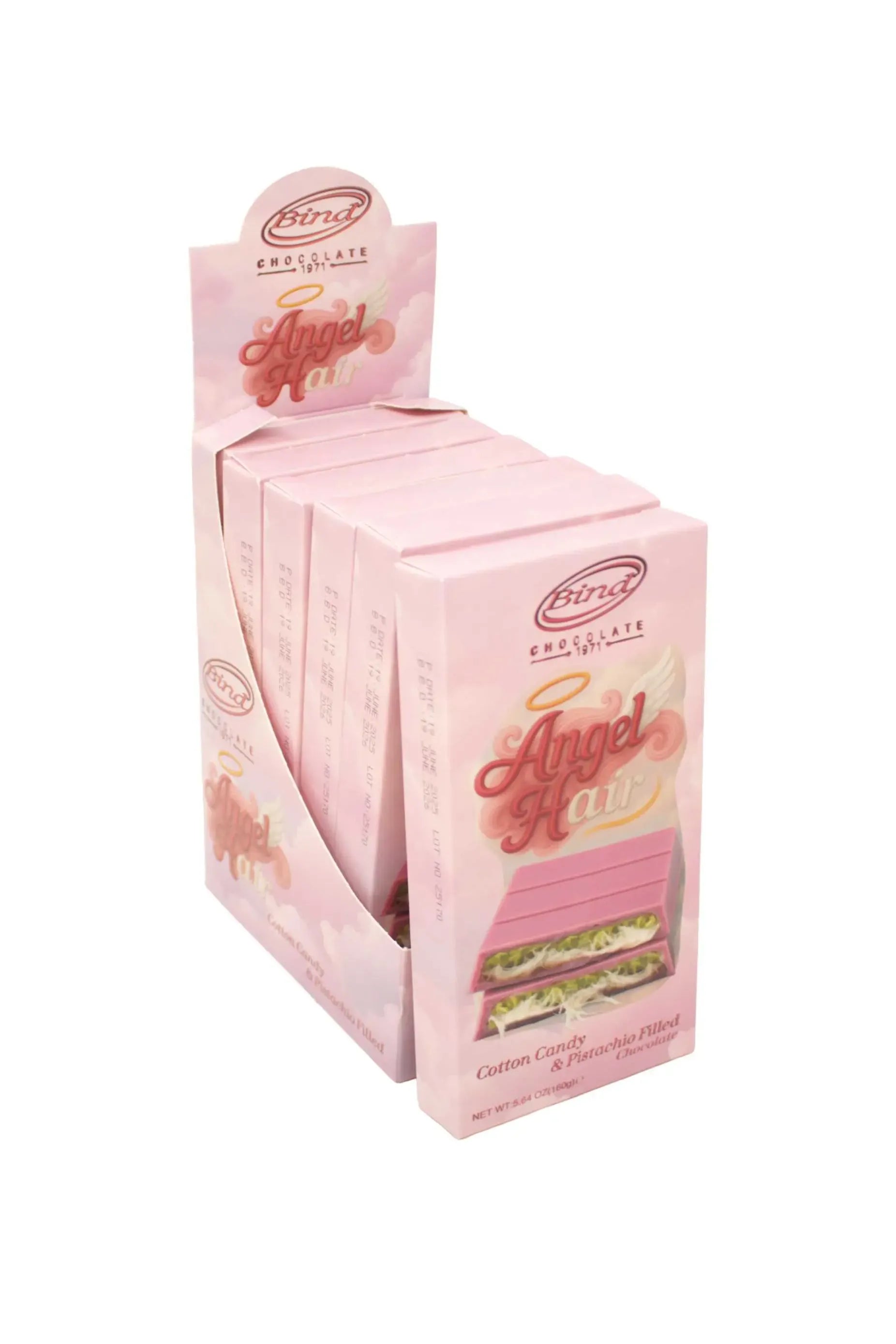 BIND - Angel Hair Pink Chocolate - Cotton Candy & Pistachio Filled - 160g