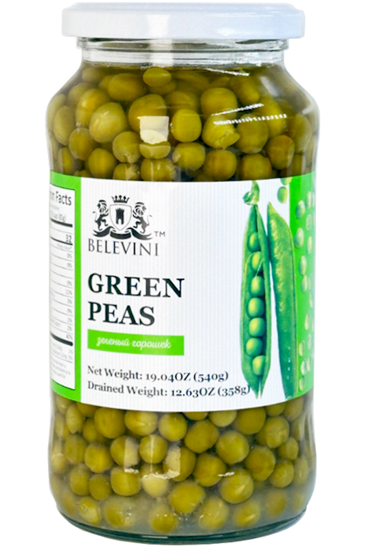 Green Garden Peas - BELEVINI - 540g