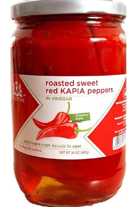 BELEVINI - Roasted Sweet Red KAPIA Peppers in Vinegar - 680g