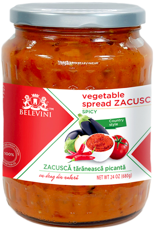 Romanian Rural Eggplant Spread SPICY - BELEVINI - Zacusca TARANEASCA SPICY 700g