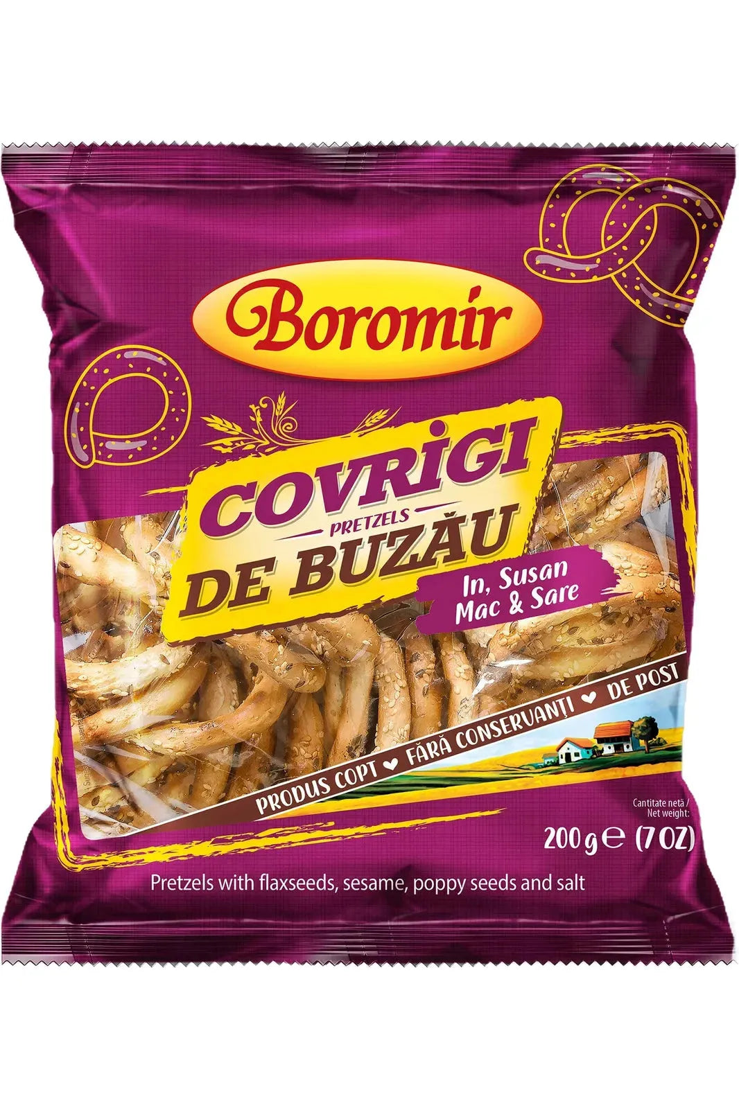 Boromir Salted Pretzels - Covrigi de Buzau in Susan, Mac si Sare - with Sesame, Poppy Seeds and Salt