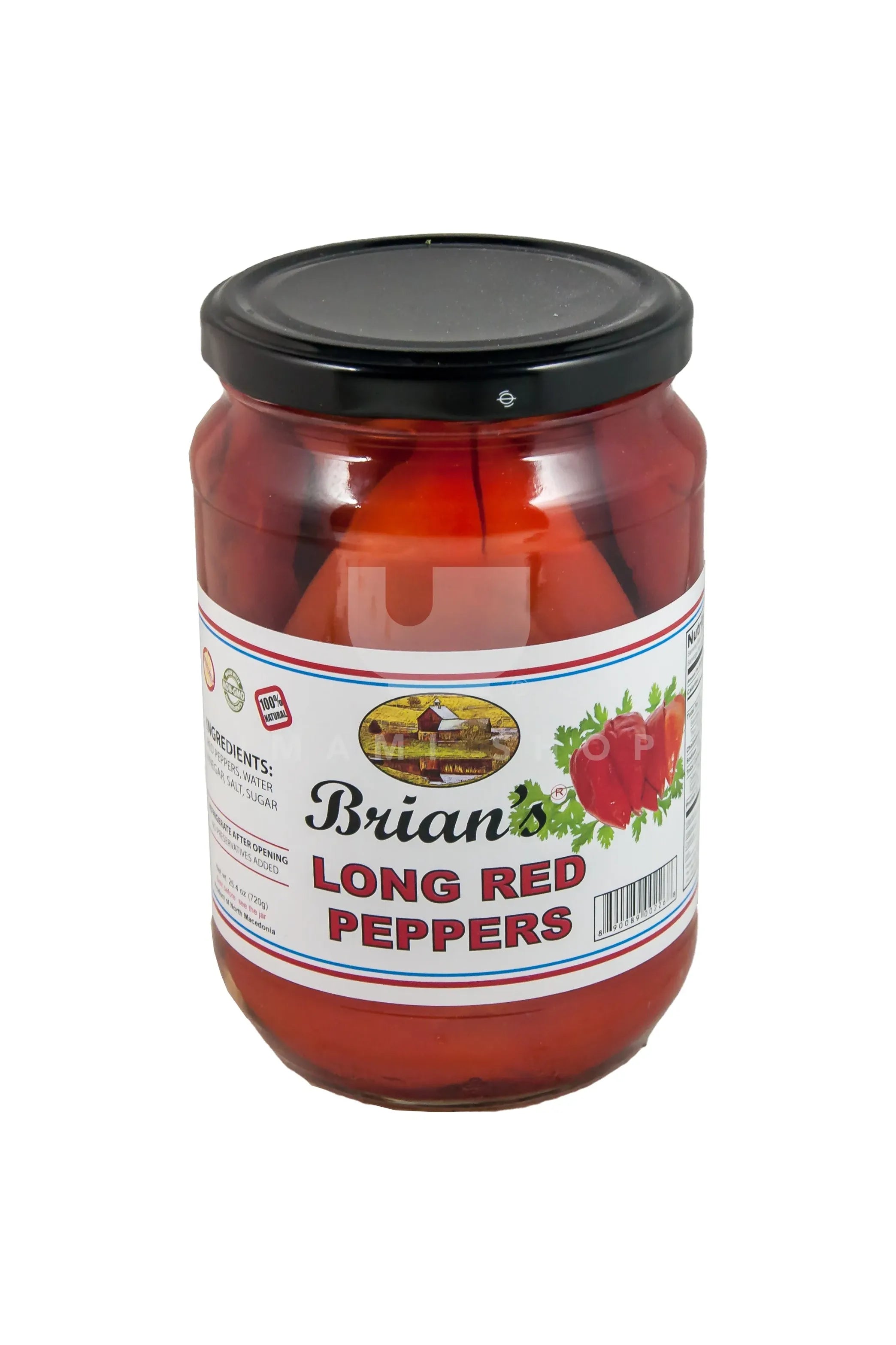 Brian's European Natural Foods - Long Red Peppers - 720g