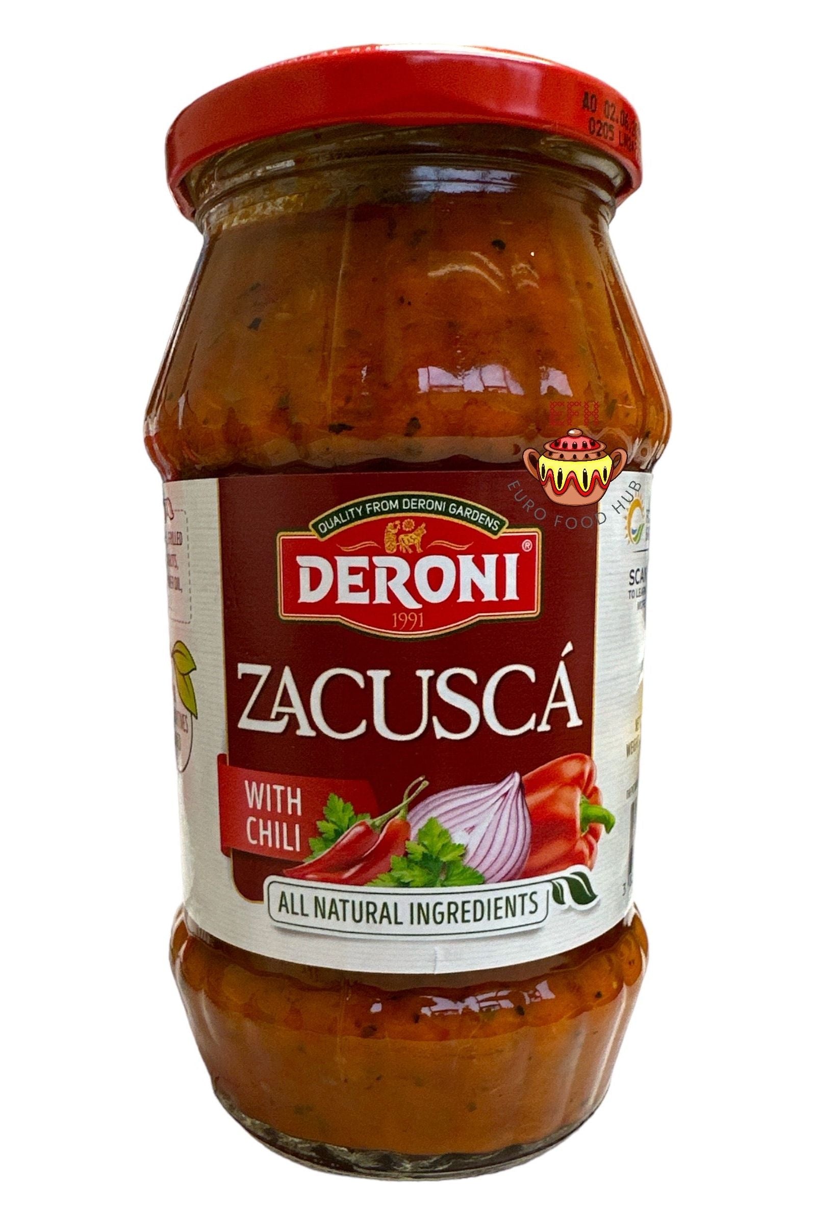 NEW! SPICY Deroni Homemade Zacusca with Roasted Peppers with Chili- 500g