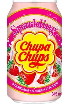 Chupa Chups STRAWBERRY CREAM Sparking Drink 0.345L Can
