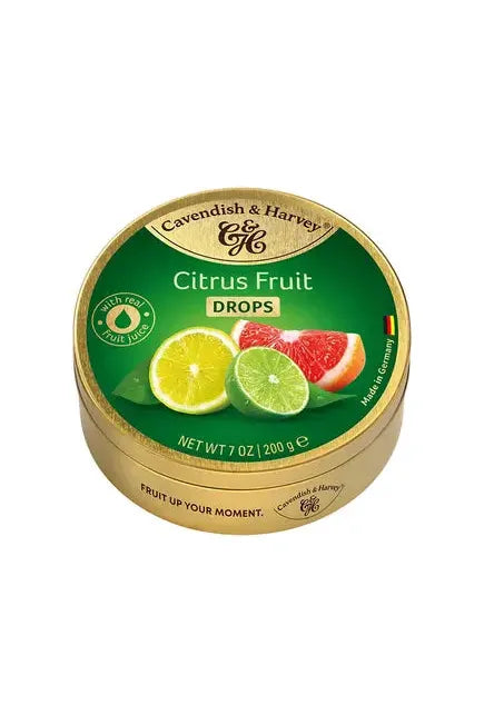 Cavendish & Harvey CITRUS FRUIT Hard Candy Drops - 200g