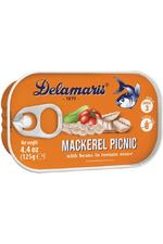 Delamaris - MACKEREL PICNIC - with beans in tomato sauce - 125g