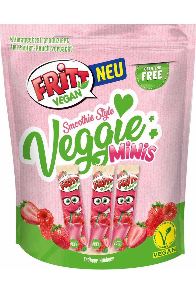 FRITT Vegan - Smoothie Style Chews - Strawberry & Raspberry - 14 sticks