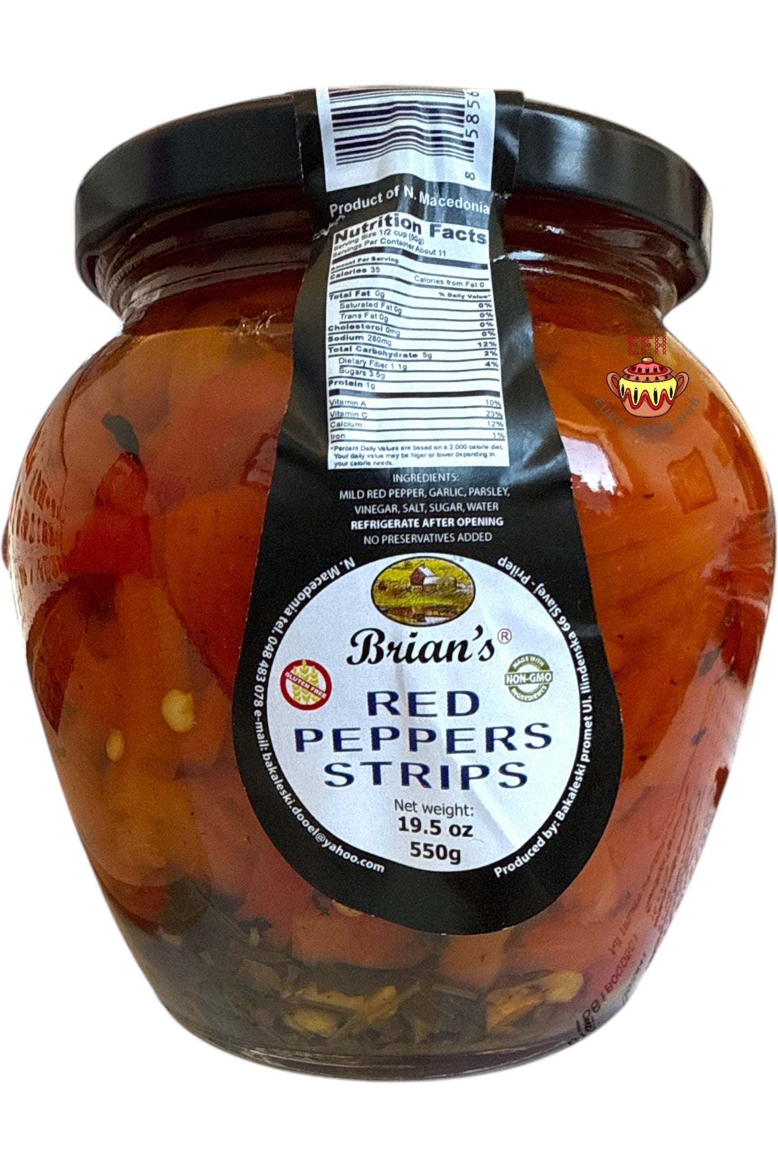 Brian's Roasted Red Pepper Strips - 550g