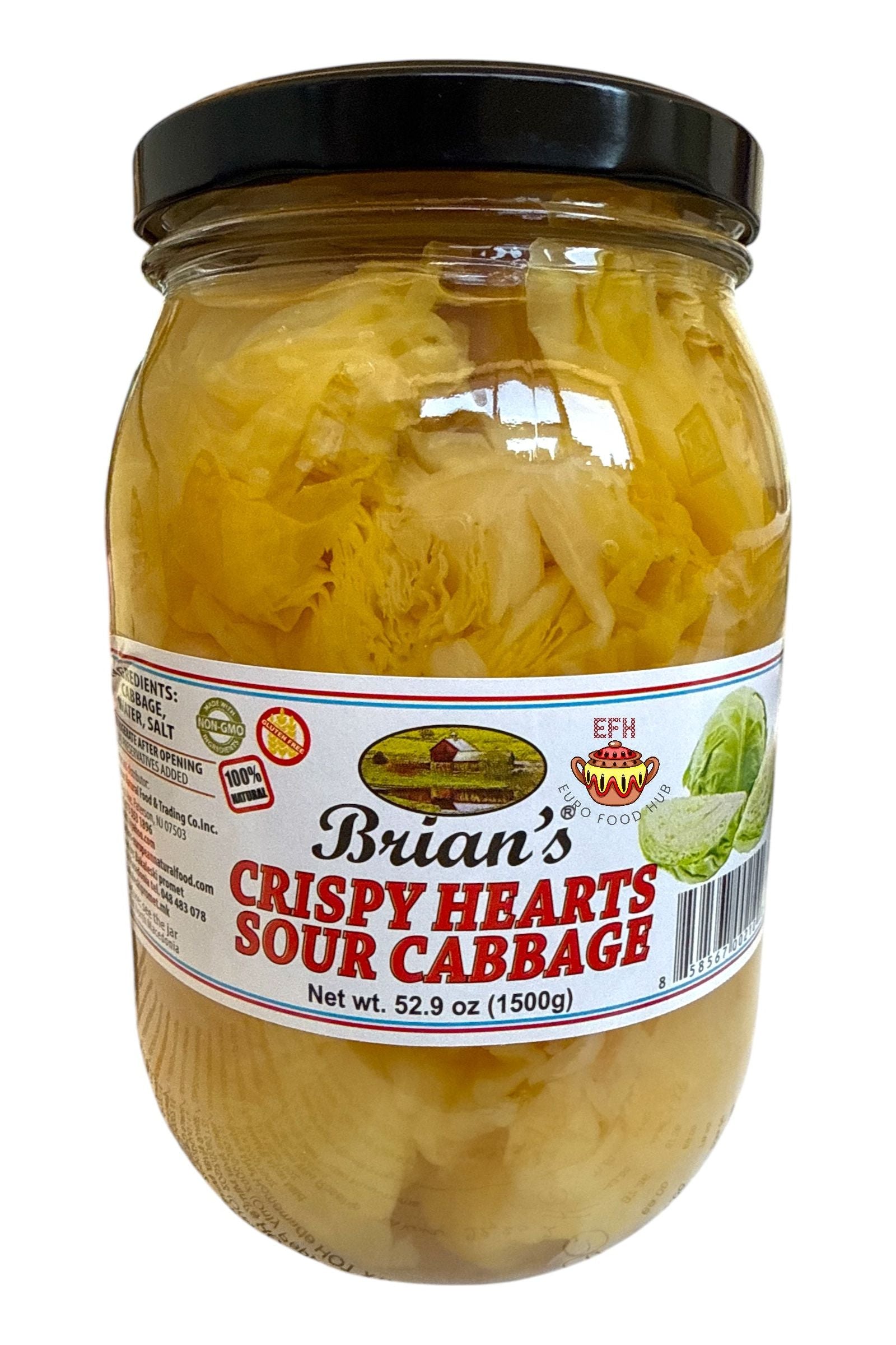 Brian’s European Natural Products - CRISPY SOUR CABBAGE HEARTS - 1500g