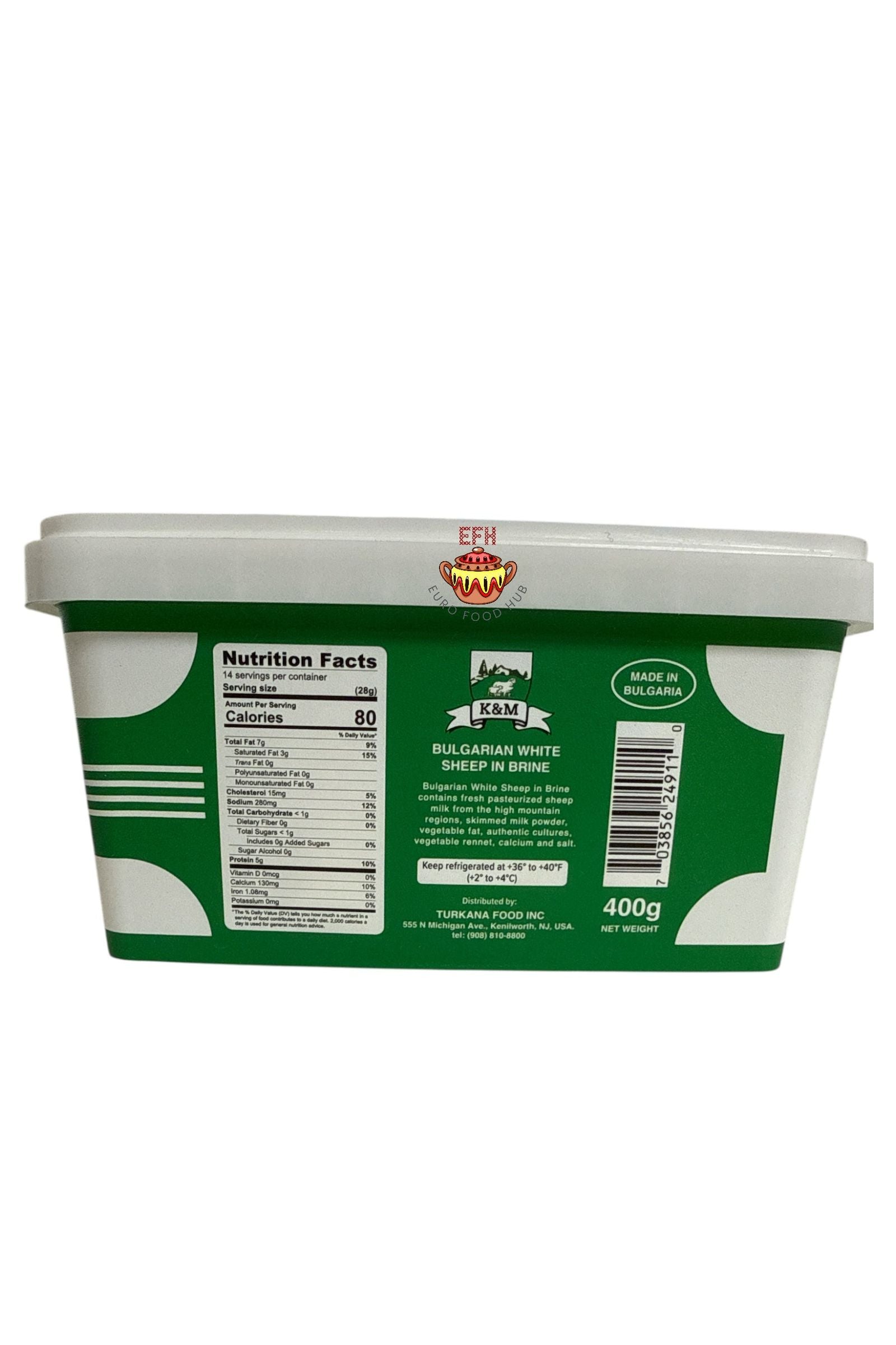 K&M BULGARIAN White SHEEP CHEESE in BRINE - 400g