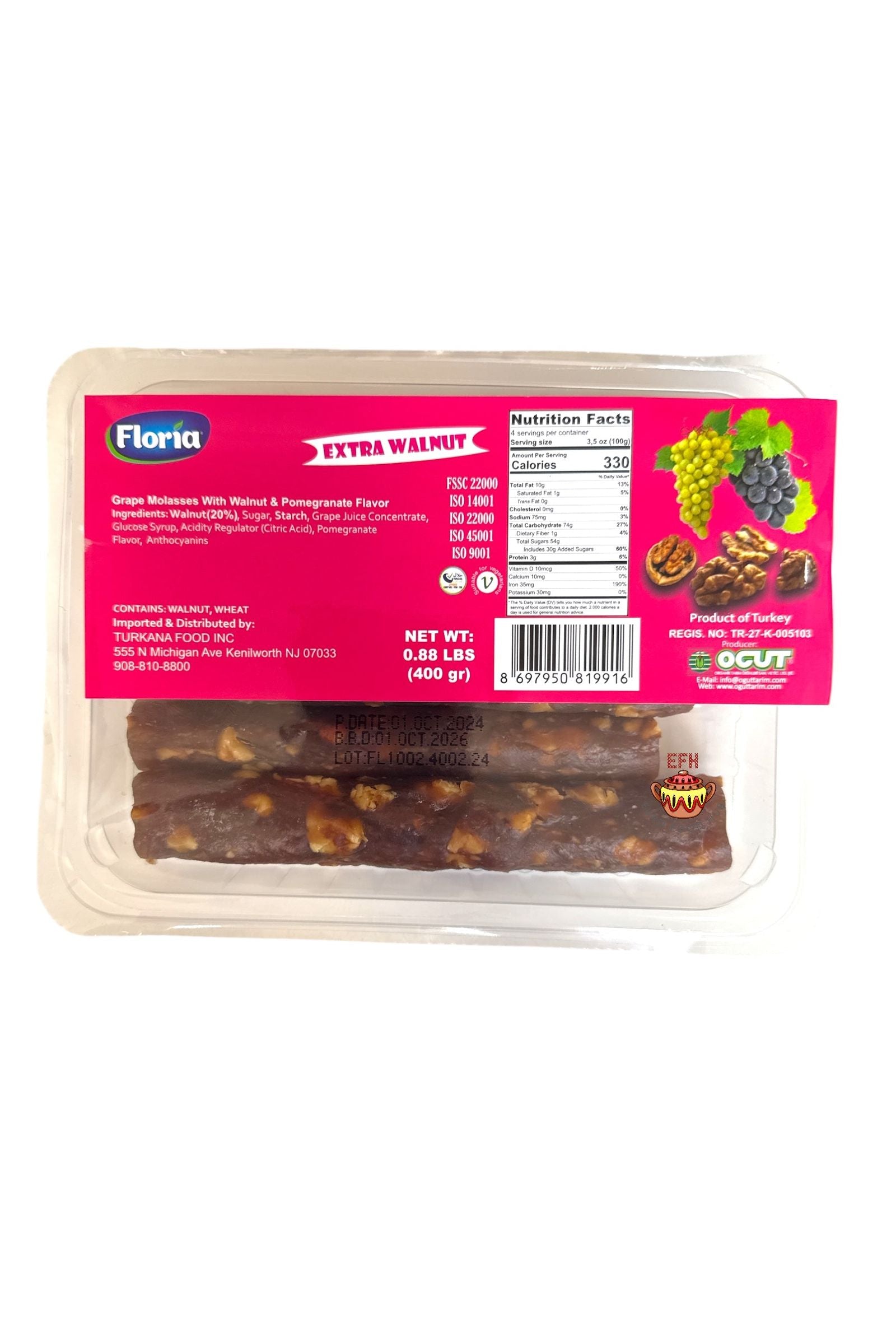 Floria - Cevizli Sucuk - Turkish GRAPE SAUSAGE with WALNUTS 400g