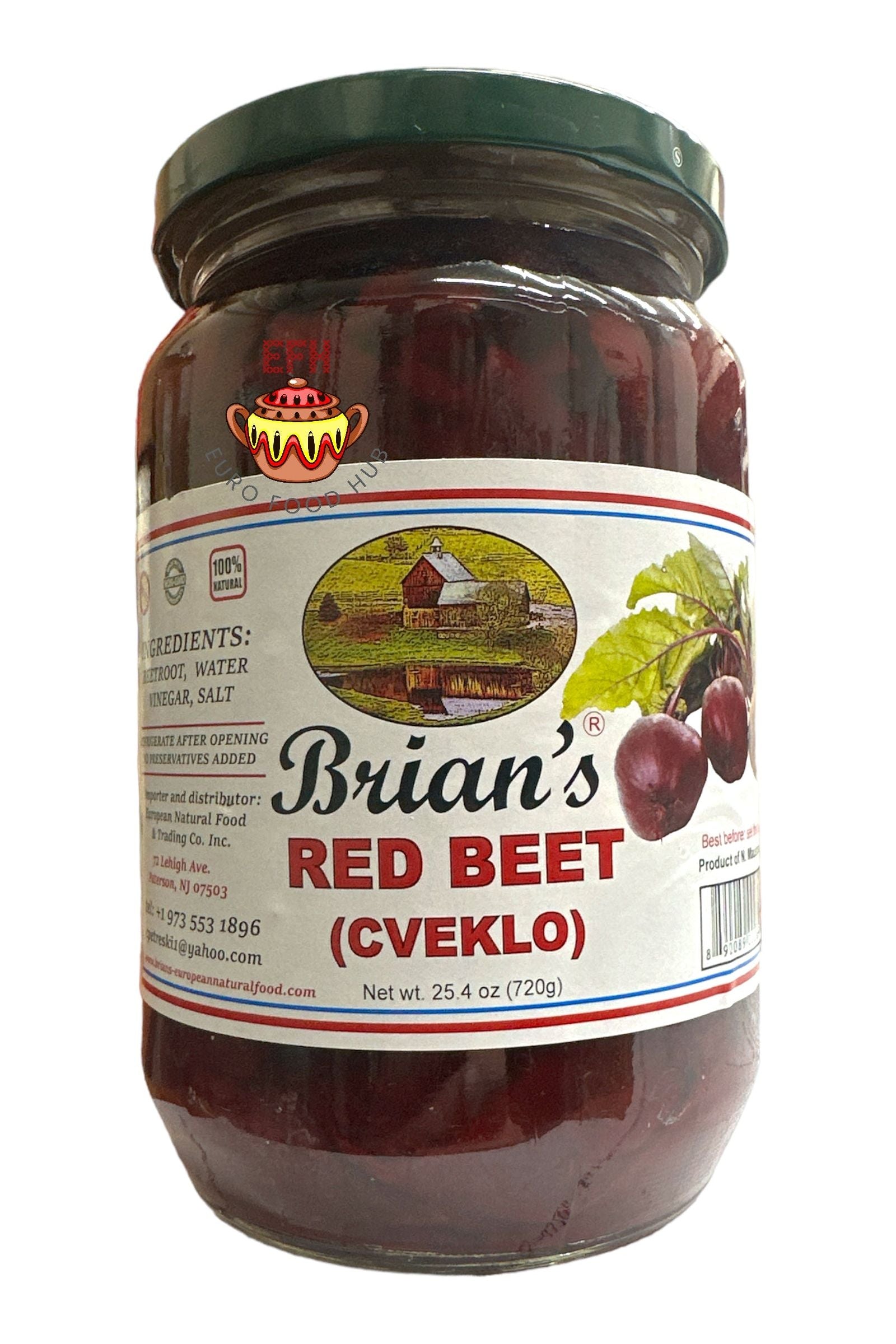 Red Beet - Brian's European Natural Products - Cveklo - 720g