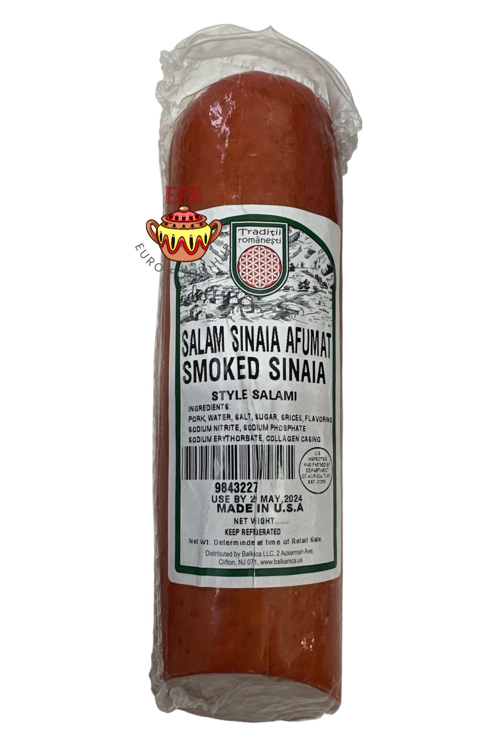 Salam SINAIA AFUMAT - Smoked Romanian Style Salami Sinaia - Traditii Romanesti