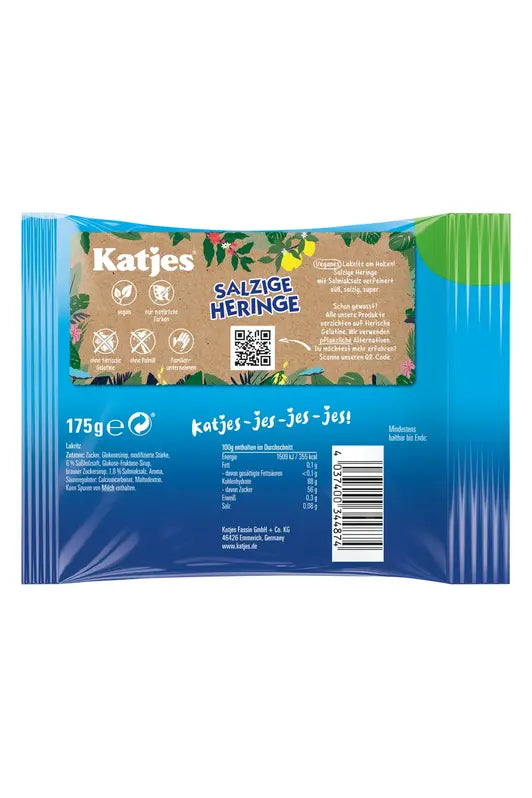 Katjes SALZIGE HERINGE - 100% Vegan Salted Herring Licorice Drops - 175g