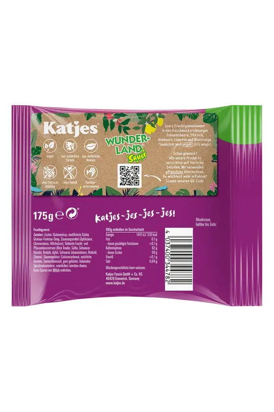 Katjes Wunderland - 100% Vegan Gummies WONDERLAND SOUR Edition - 175g