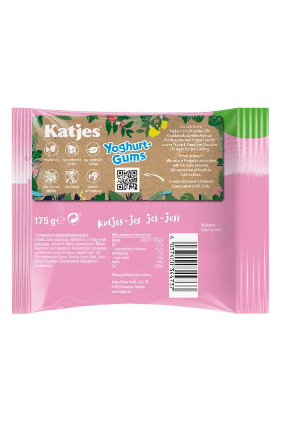 Katjes YOGHURT GUMS - 100% Vegan Yogurt & Fruit Gummies - 175g