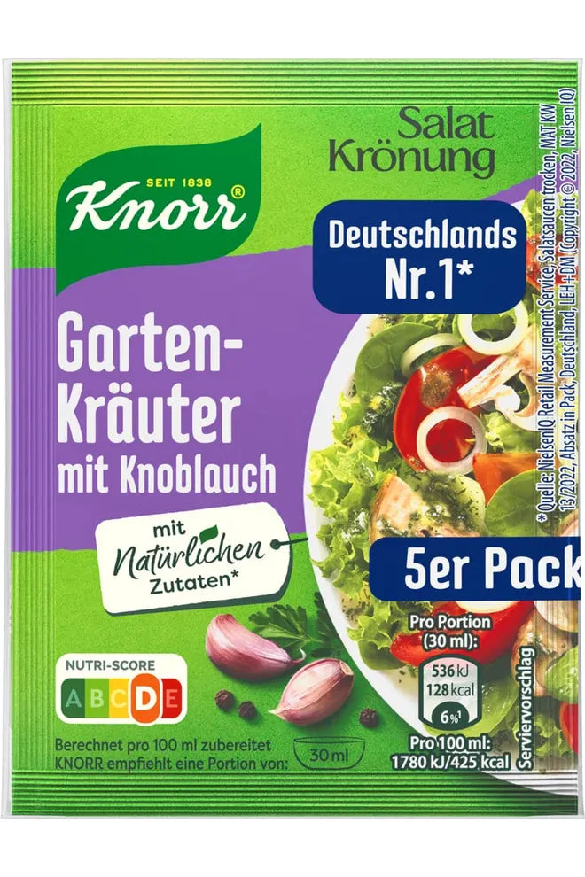 Knorr - Salad Dressing - Garten-Krauter - GARDEN HERBS w/ Garlic - 5 PACK
