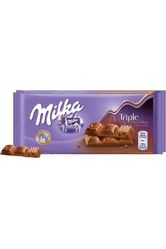 Milka - Triple Choco Kakao - 90g Chocolate Bar