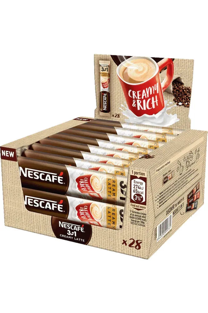Nescafe Instant 3 in 1 Coffee - CREAMY LATTE - Box of 28