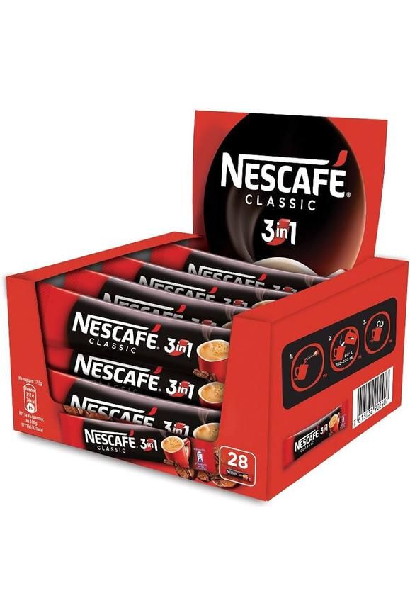 Nescafe Instant 3 in 1 Coffee - CLASSIC - Box of 28