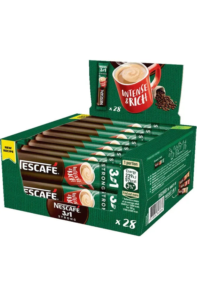 Nescafe Instant 3 in 1 Coffee - STRONG - Box of 28