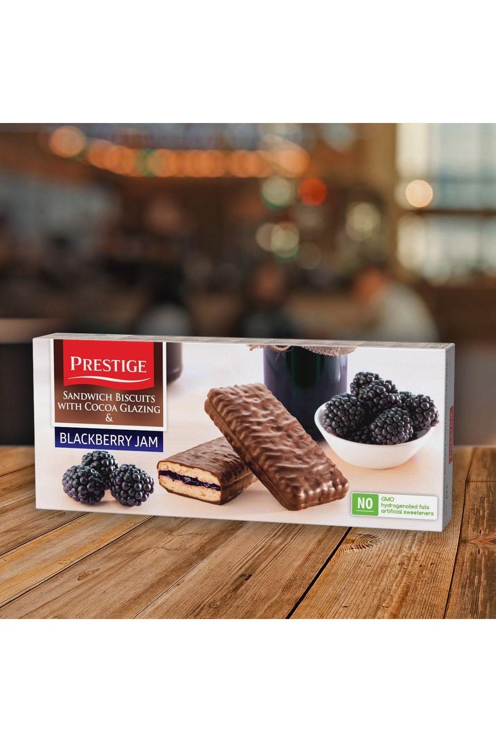 Prestige Sandwich Biscuits with Cocoa Glazing & BLACKBERRY Jam