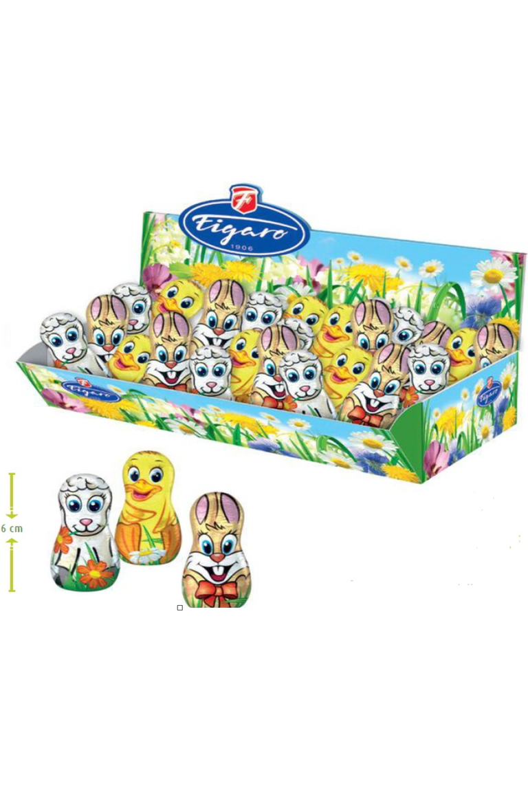 Easter Milk Chocolate Figurine - 16g - FIGARO - Bunnies, Chicks, Lambs