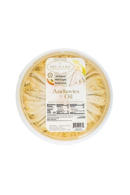 Selmare - Marinated ANCHOVIES in OIL - 2.2 lbs - **Refrigerated**