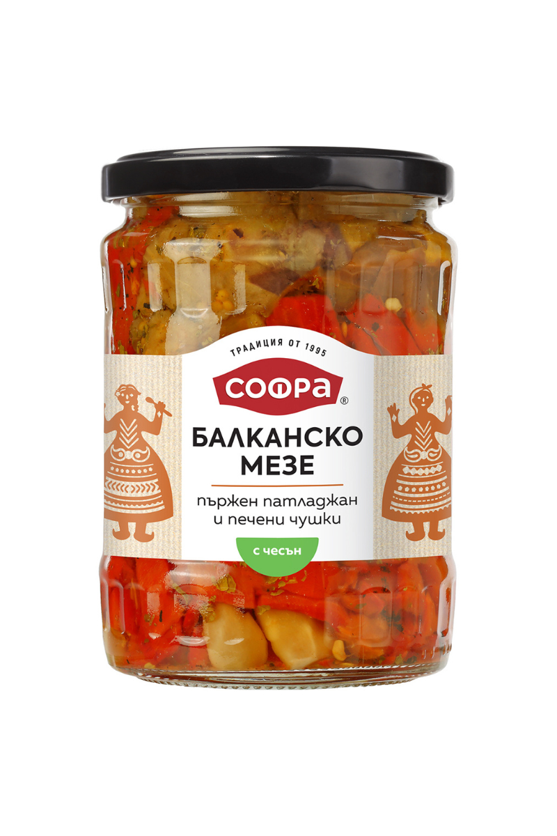 SOFRA - BALKAN MEZE - Fried Eggplants and Roasted Peppers with Garlic - 530g