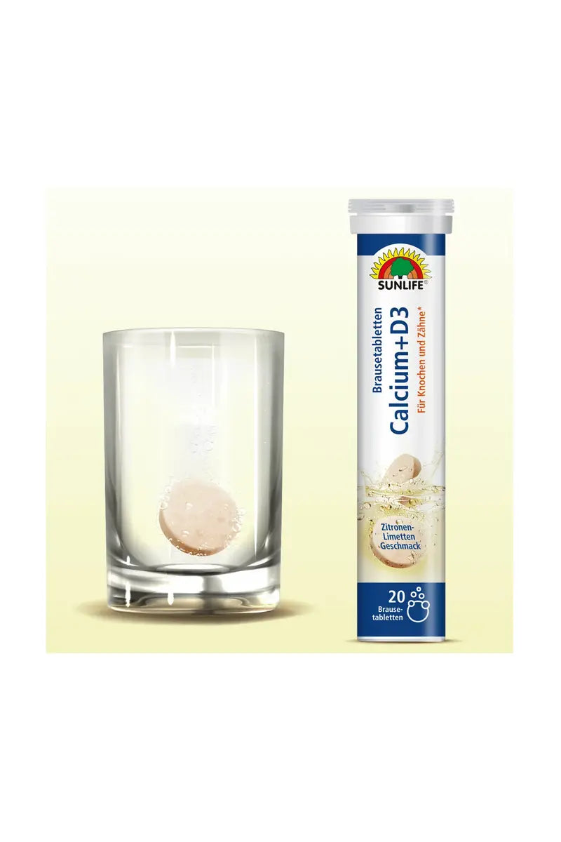 SUNLIFE - Effervescent Tablets - CALCIUM + D3 - Lemon Lime Flavor