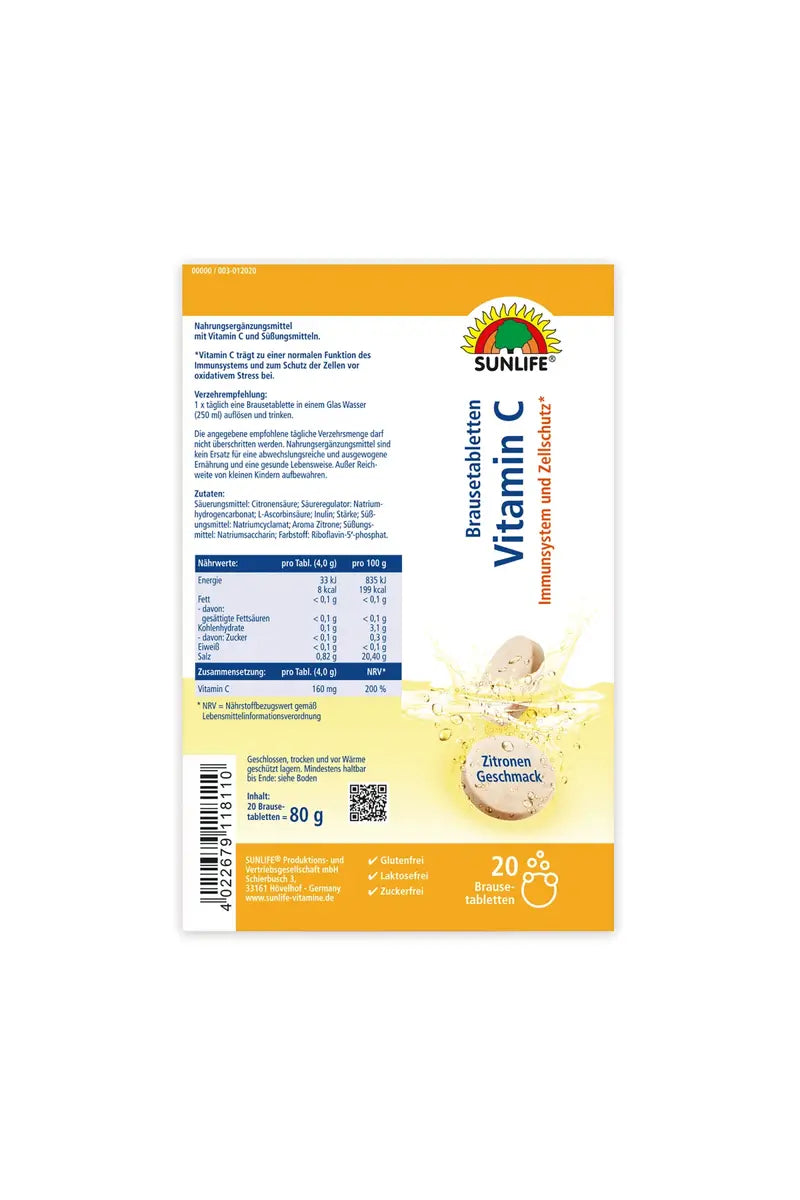 SUNLIFE - Effervescent Tablets - VITAMIN C - Lemon Flavor