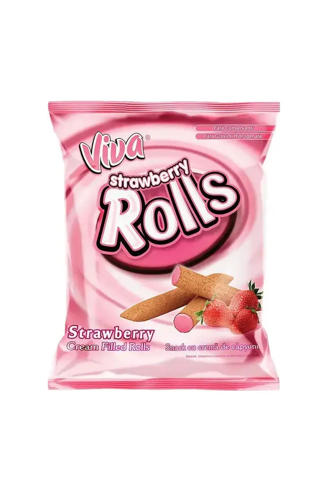 VIVA Crispy Rolls with STRAWBERRY Cream - 100g