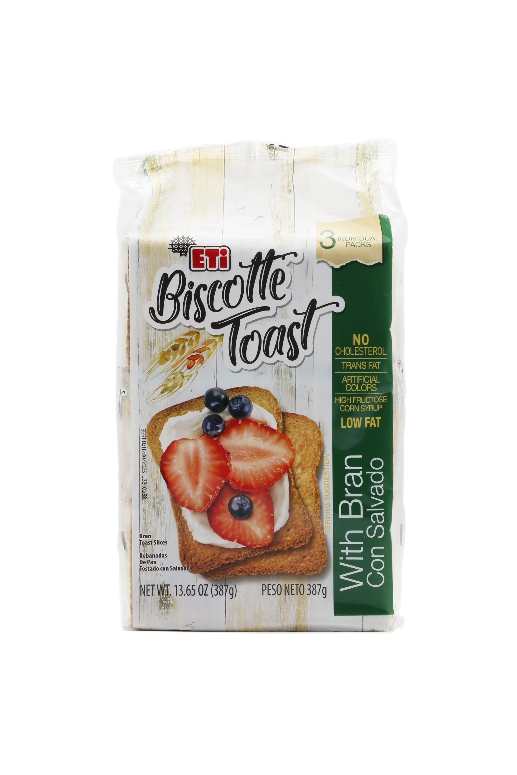 ETi - Biscotte TOAST - With BRAN - 3 pack 387g