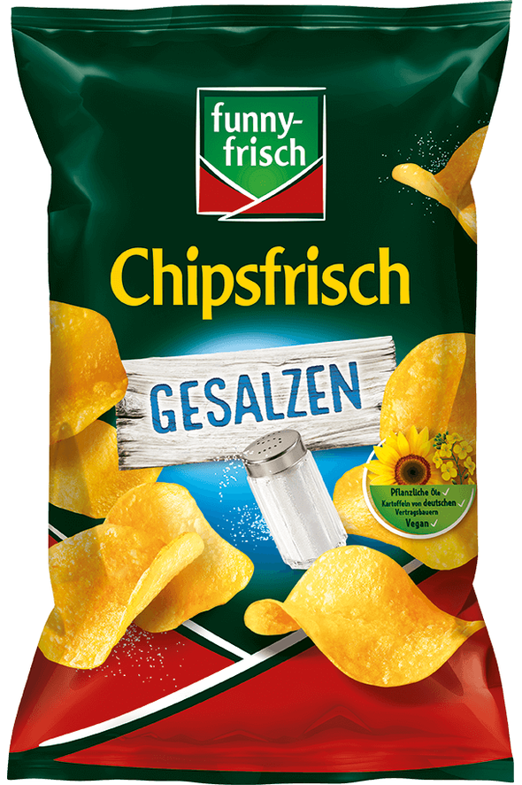 FUNNY FRISCH Chips - SALTED - GESALZEN - 150g