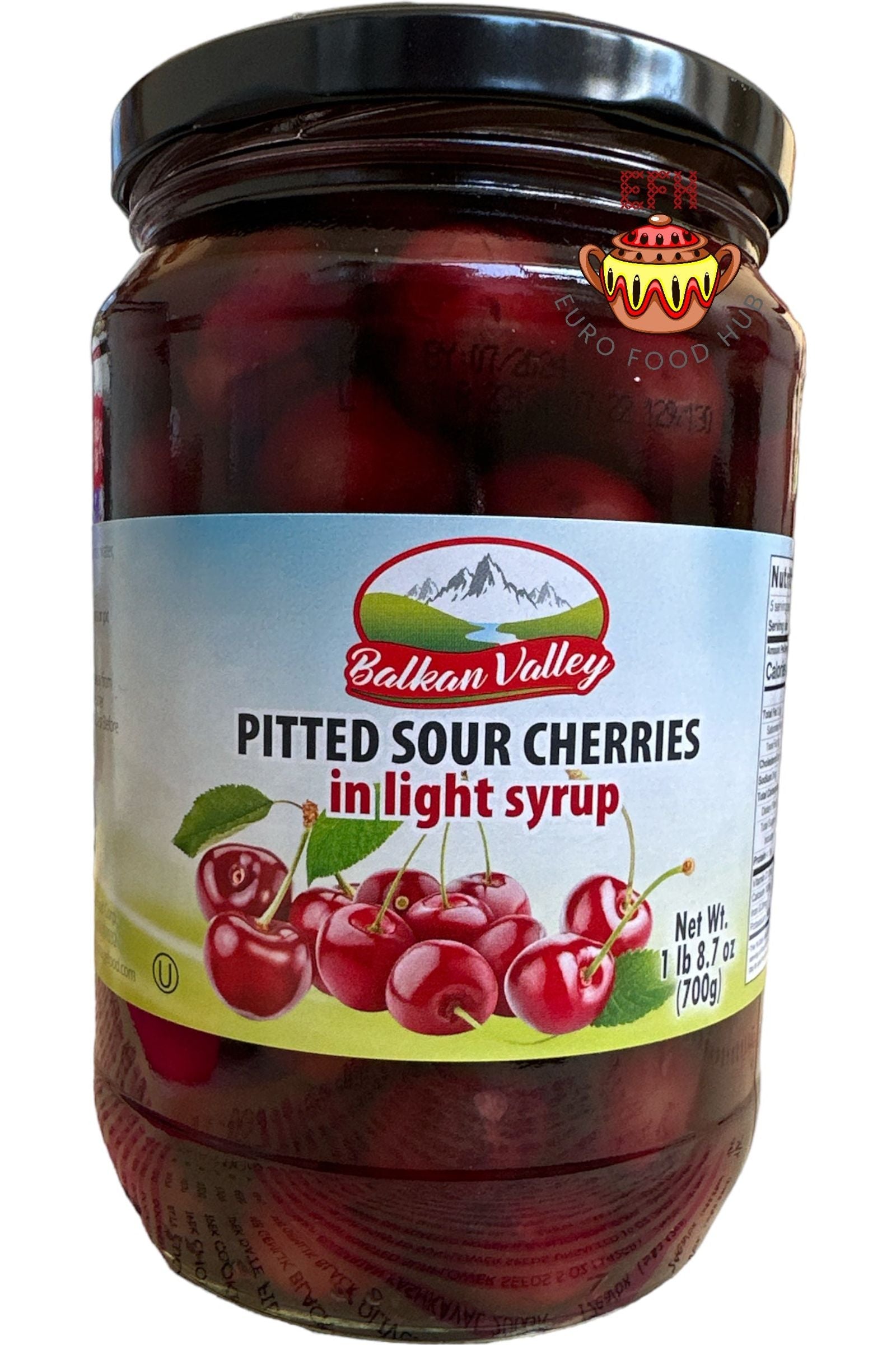 Pitted Sour Cherries in Light Syrup - Balkan Valley - 700g