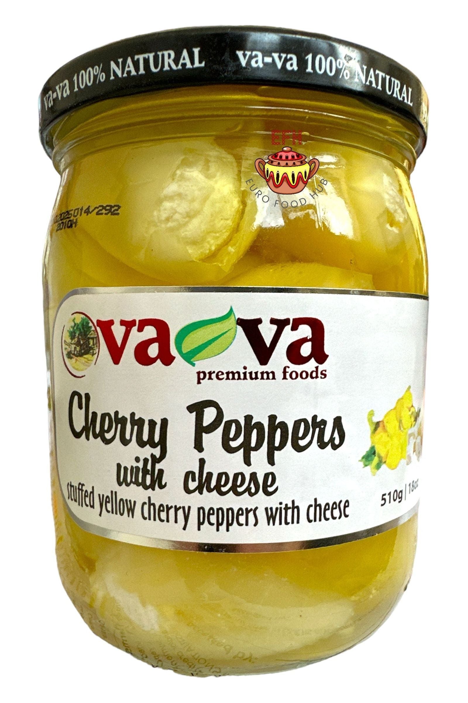 Va-Va Yellow Cherry Peppers Stuffed with Cheese - 510g