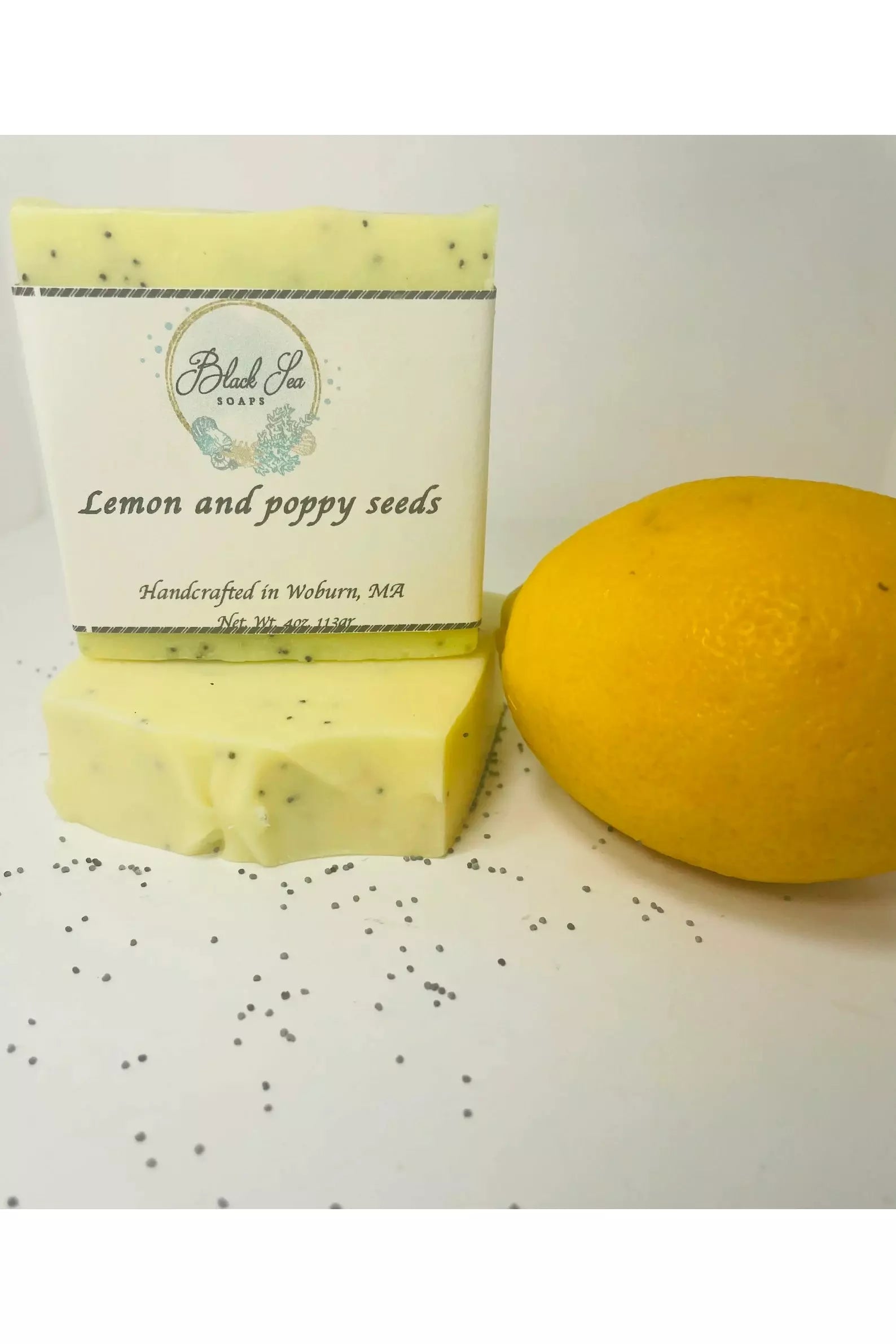 Black Sea Soaps - LEMON & POPPY SEEDS Goat's Milk Soap Bar