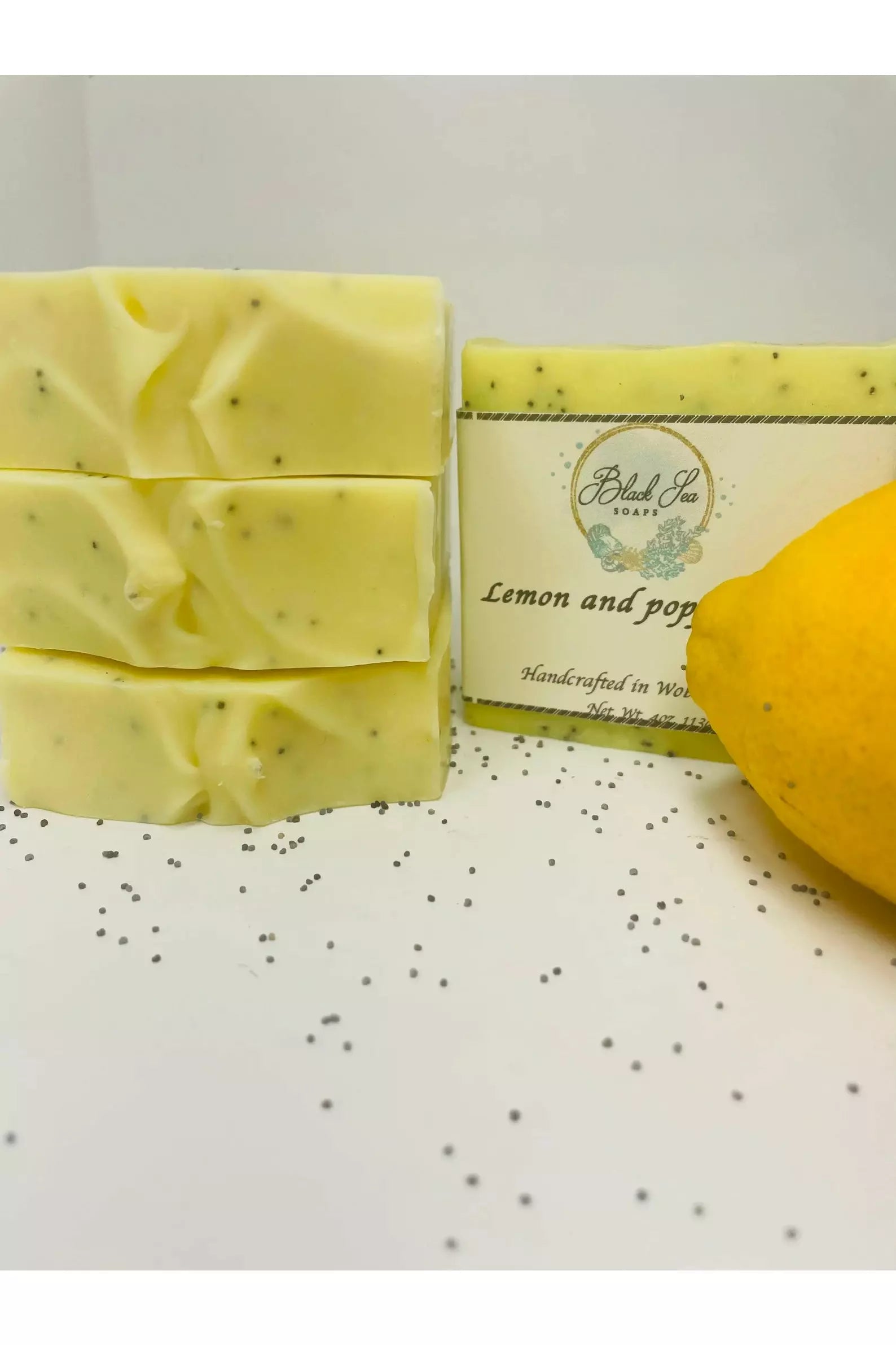 Black Sea Soaps - LEMON & POPPY SEEDS Goat's Milk Soap Bar