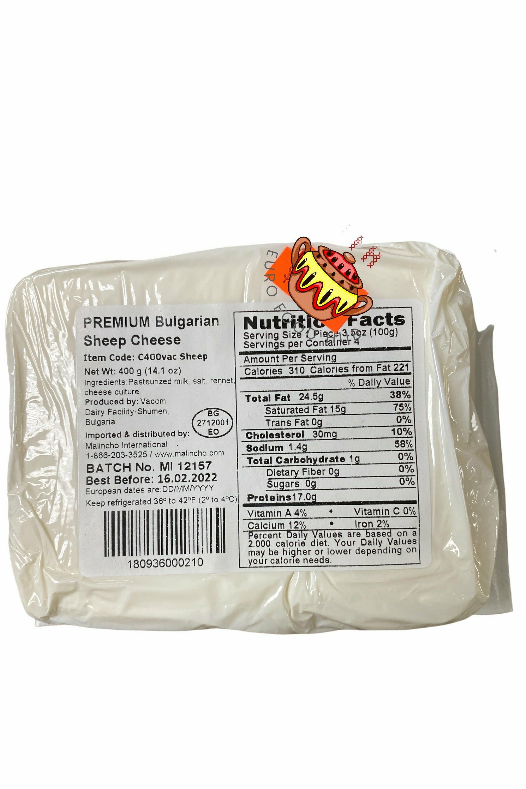 Bulgarian Premium Beta Cheese Vacuum Pack - SHEEP - 400g