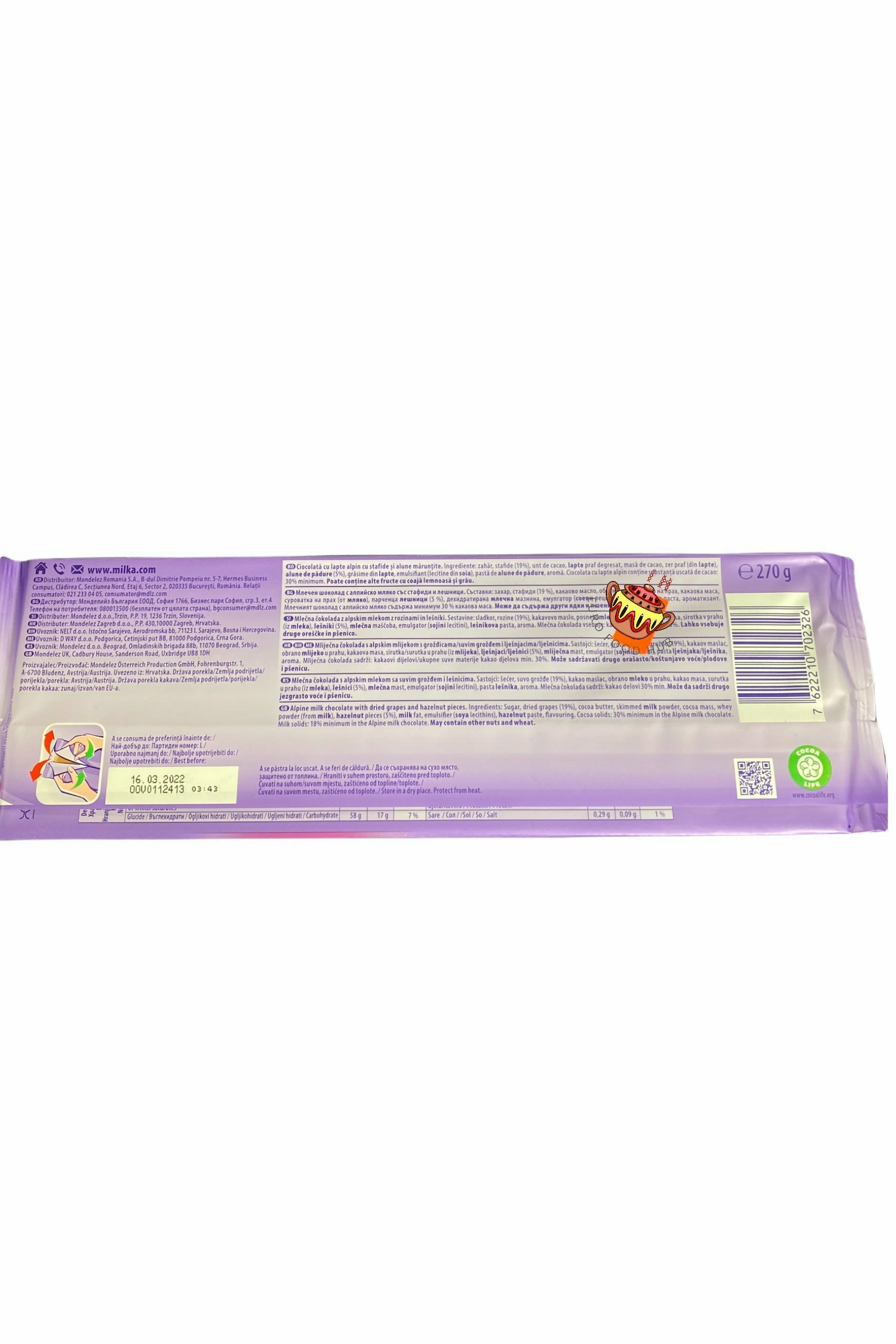 Milka Chocolate - Raisins & Nuts Max - 270g