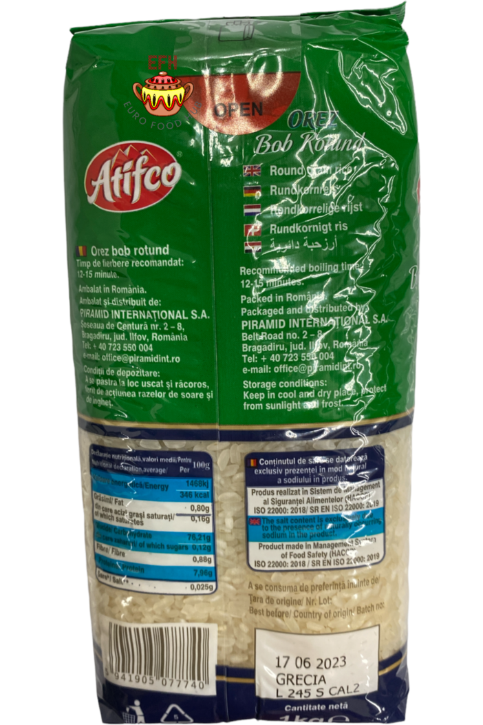 Pearly White Round Grain Rice - ATIFCO - 1KG