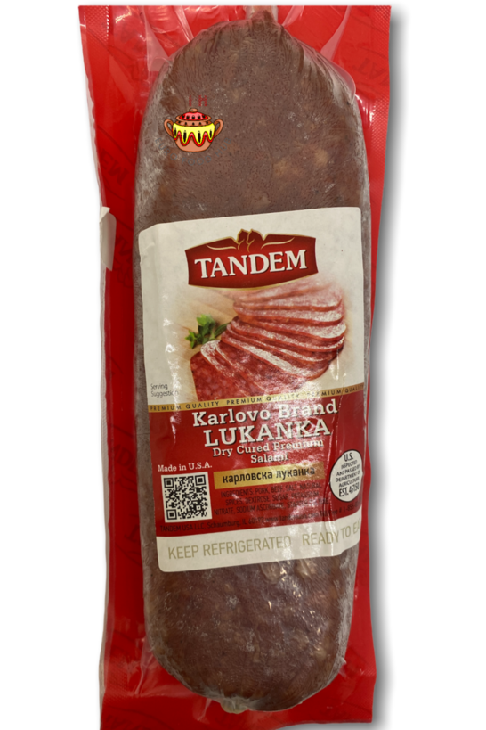 Karlovo Brand Lukanka - Tandem - Dry Cured Premium Salami (Pork/Beef)