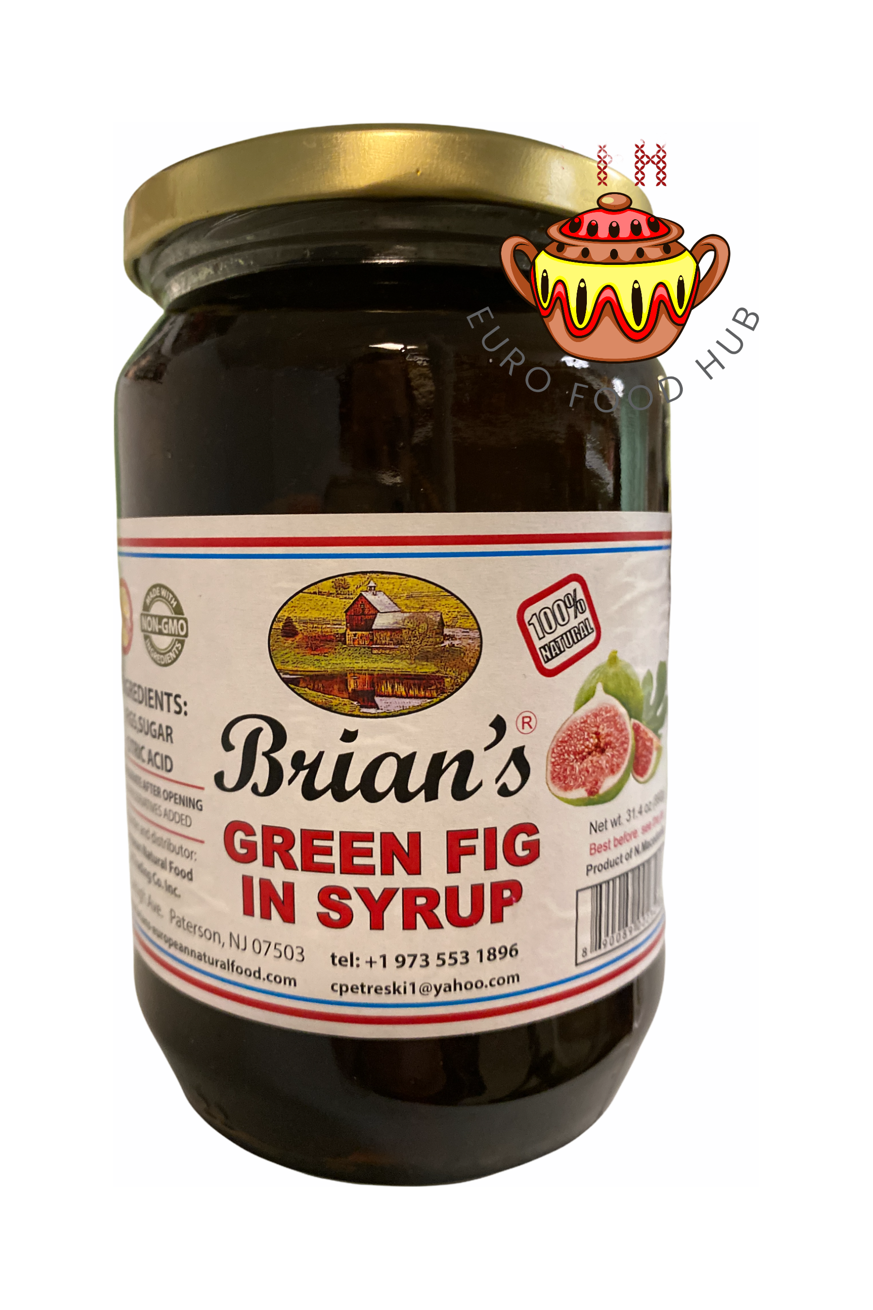 Brian's Green Figs in Syrup - 890g
