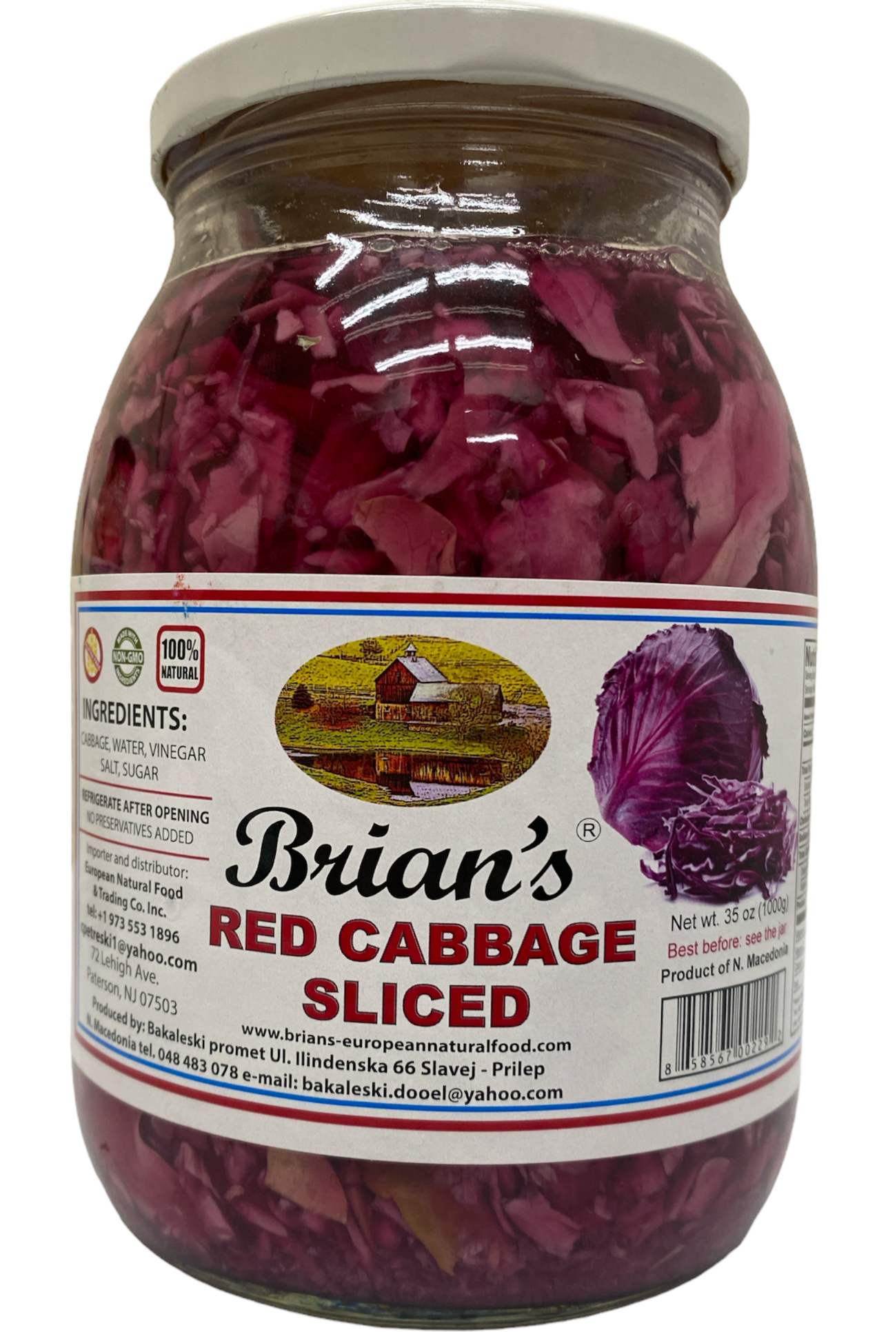 Brian's RED CABBAGE - Sliced 1KG