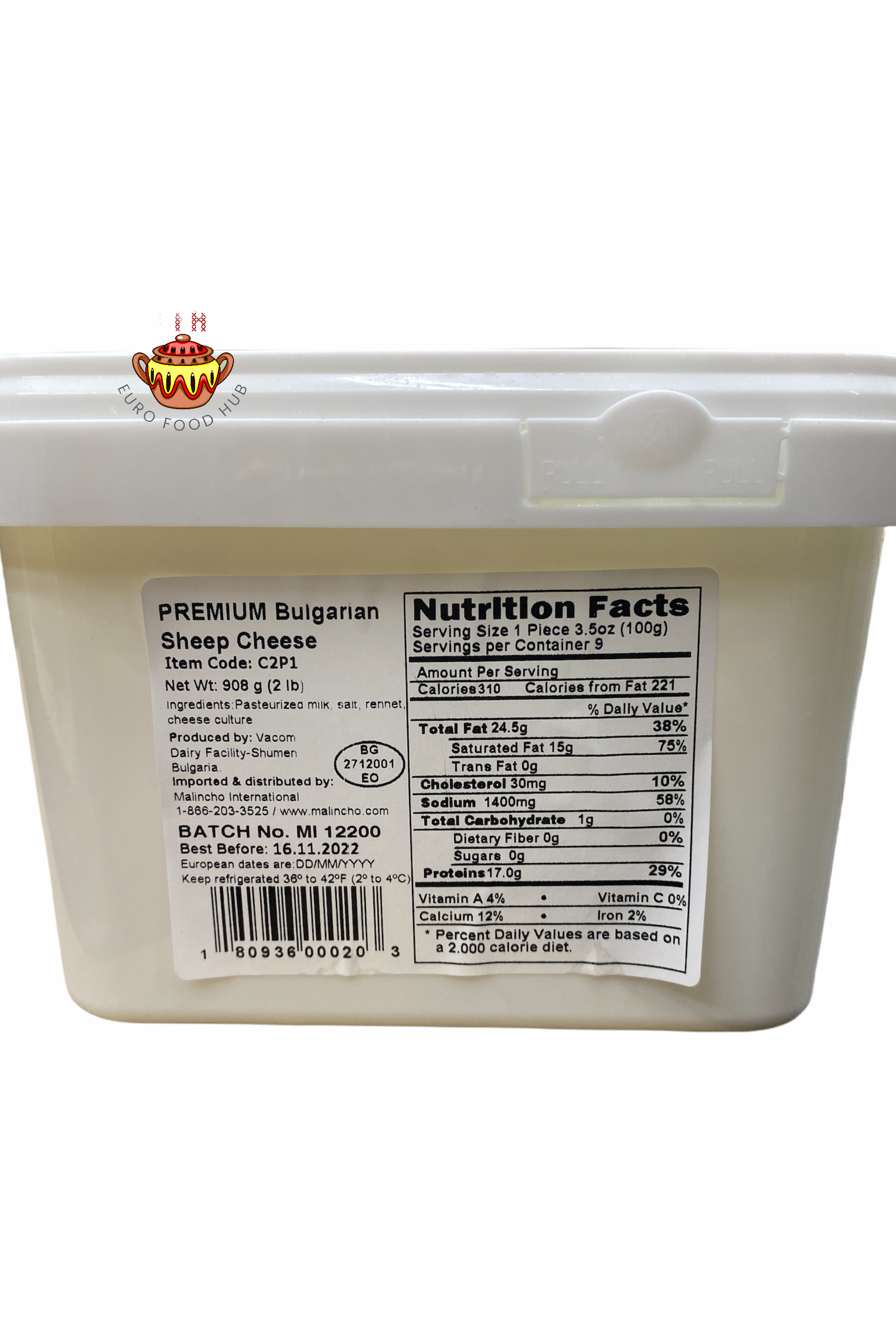 Bulgarian Premium Beta Cheese PVC - SHEEP - 2 lbs
