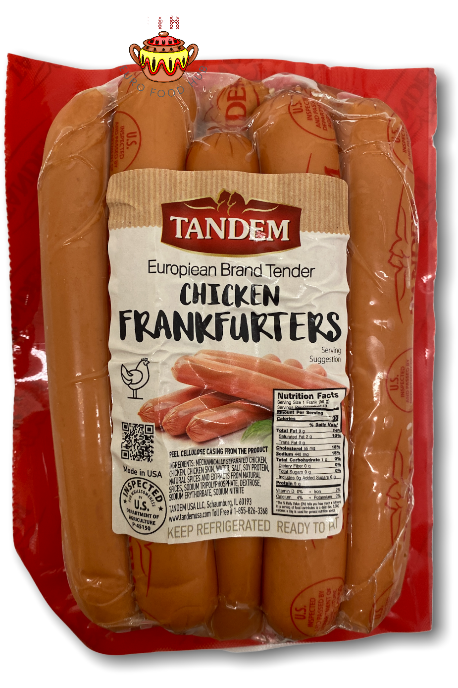 Tandem EUROPEAN Tender Chicken Frankfurters - Hot Dog