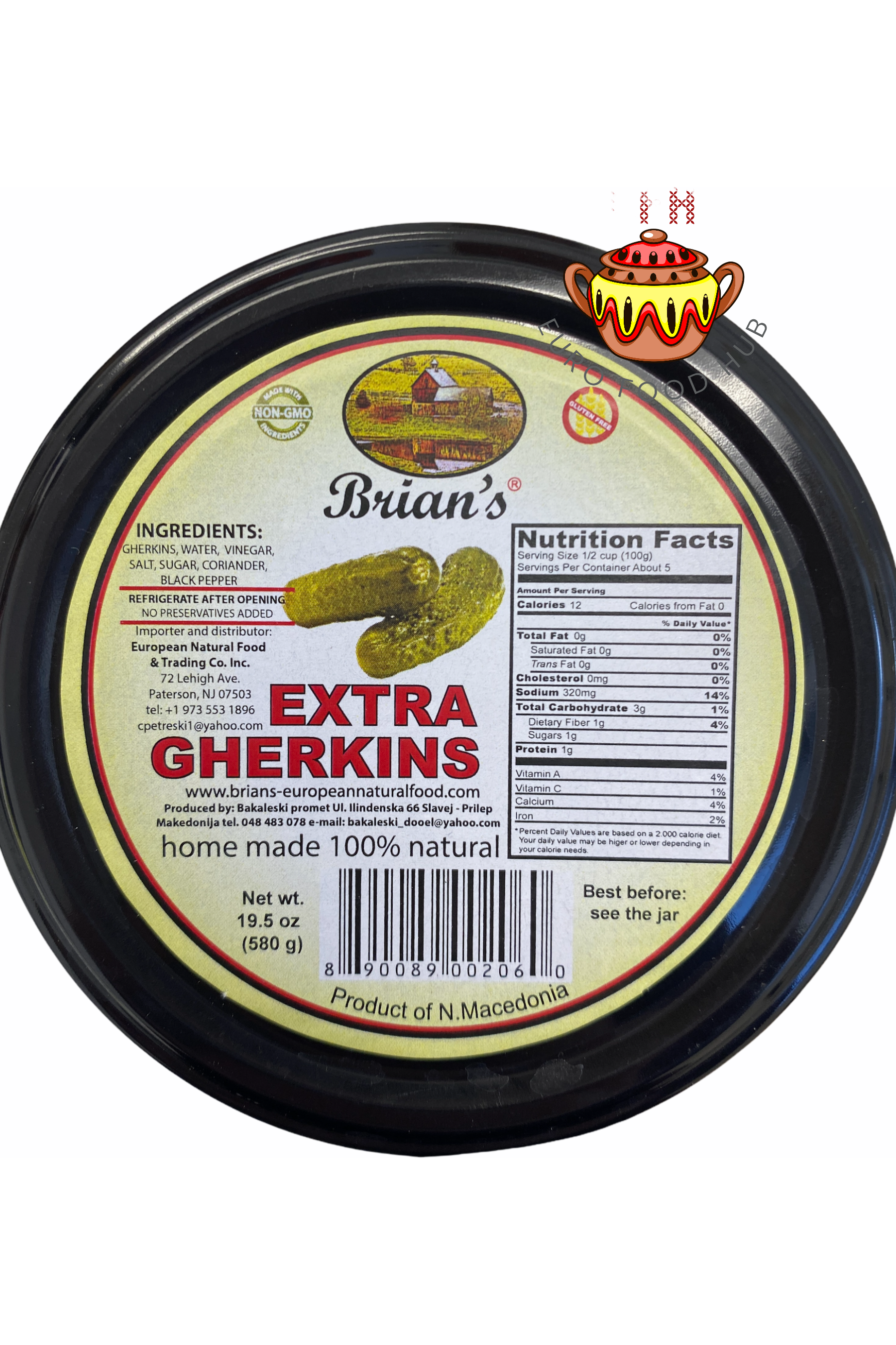 Brian's EXTRA GHERKINS - Pickles - 550g