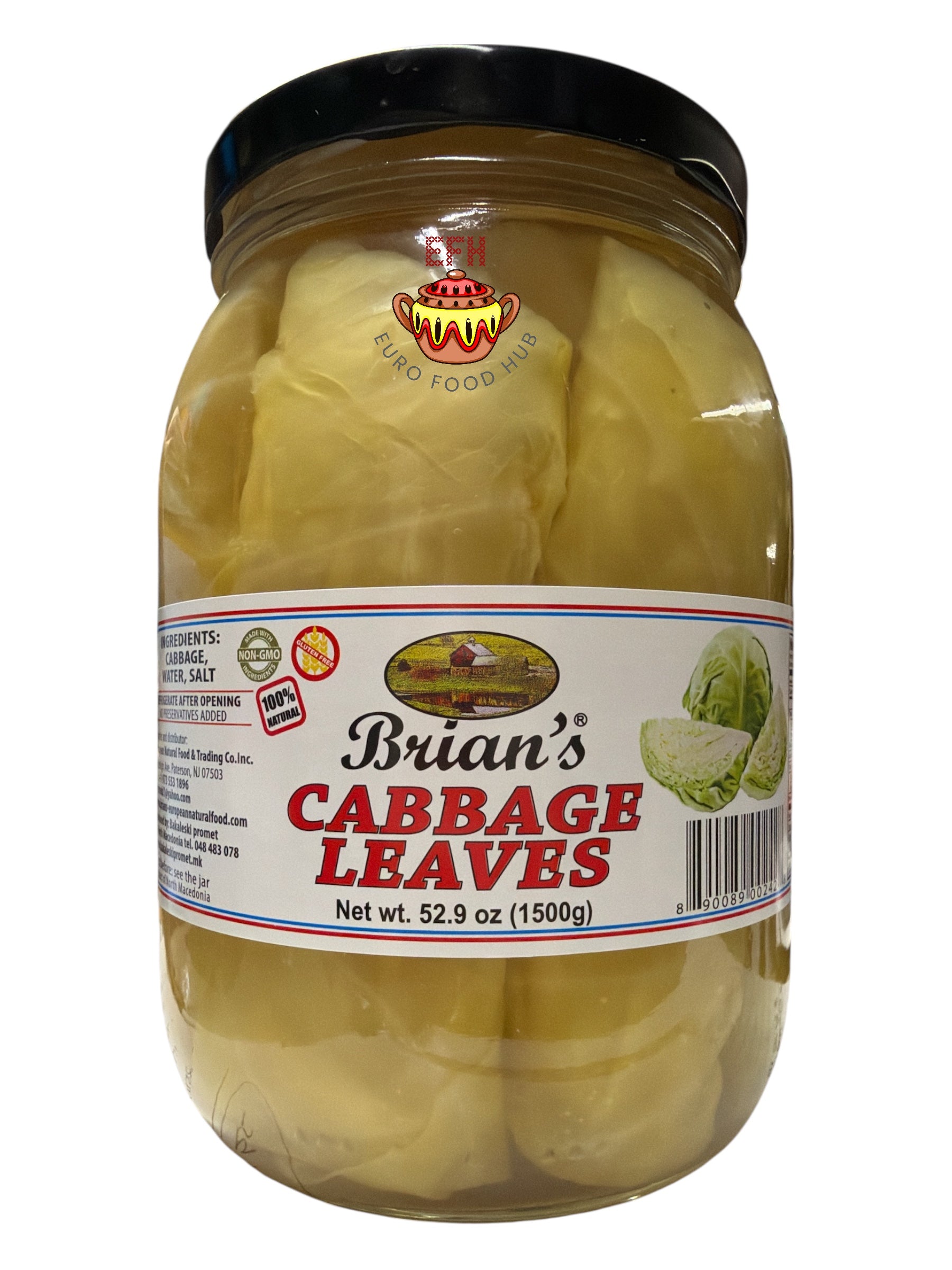 Brian’s European Natural Products - CABBAGE LEAVES - 1.5kg