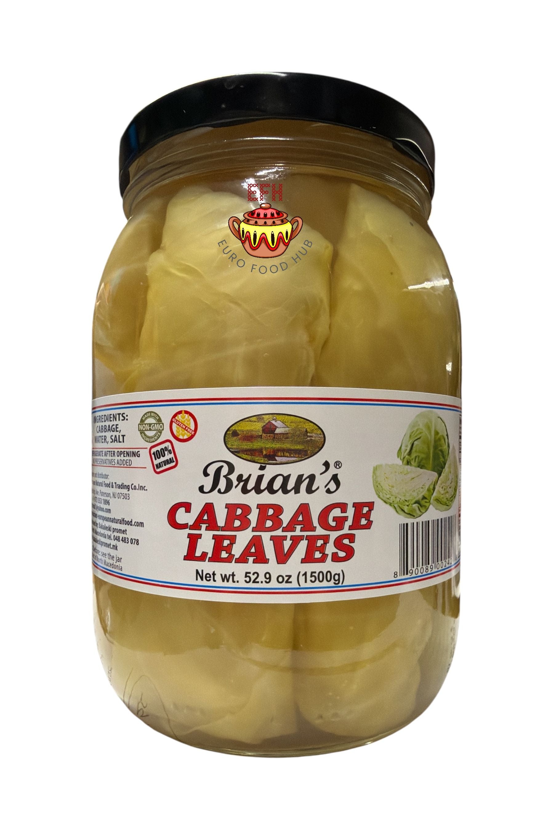 Brian’s European Natural Products - CABBAGE LEAVES - 1.5kg